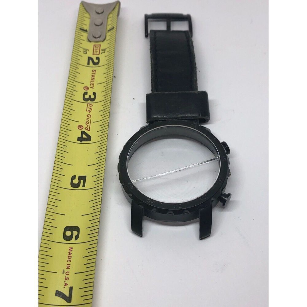 Fossil Watch Parts Case leather Half Band 24mm Use For Parts Black J256